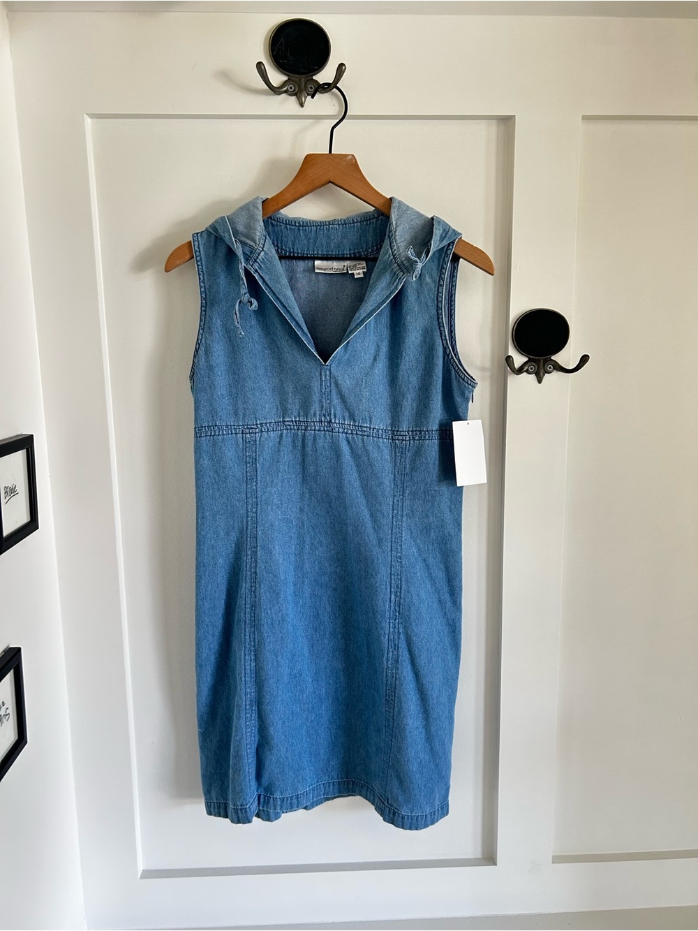 Vintage 90s Newport News Hooded Denim Mini Dress